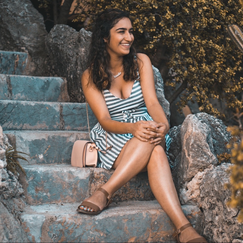 Grey pinstripe romper